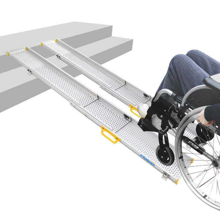 Ruedamann®  三段伸縮式スロープ  車椅子ラダーレール長さ300*幅22.5cm 1セット