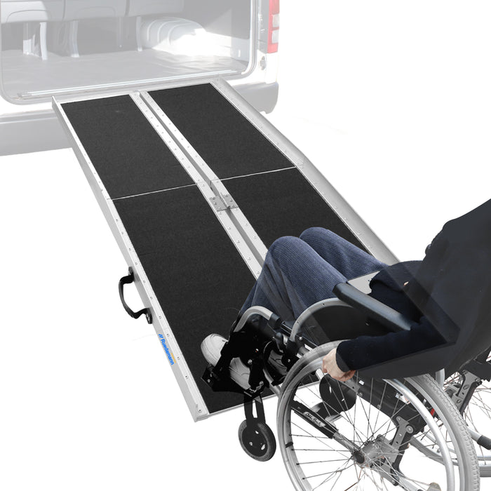 Ruedamann®  アルミスロープ 折り畳み車椅子用スロープ 182.5*74㎝ 耐荷重300kg