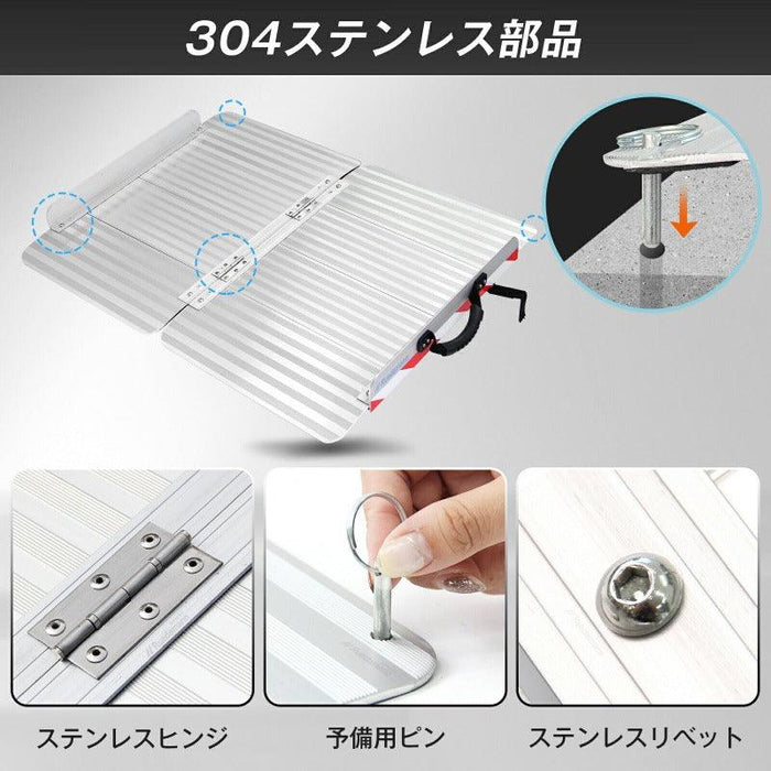 Ruedamann® もっと幅広いアルミ折り畳みスロープ 耐荷重400KG 長さ66cm